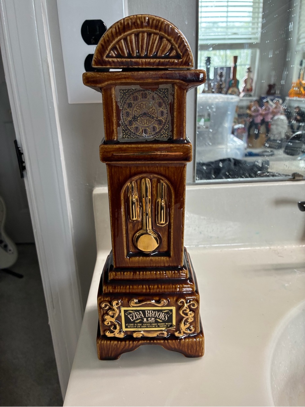 1970 Ezra Brooks Grandfather Clock Decanter